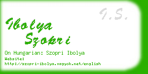 ibolya szopri business card